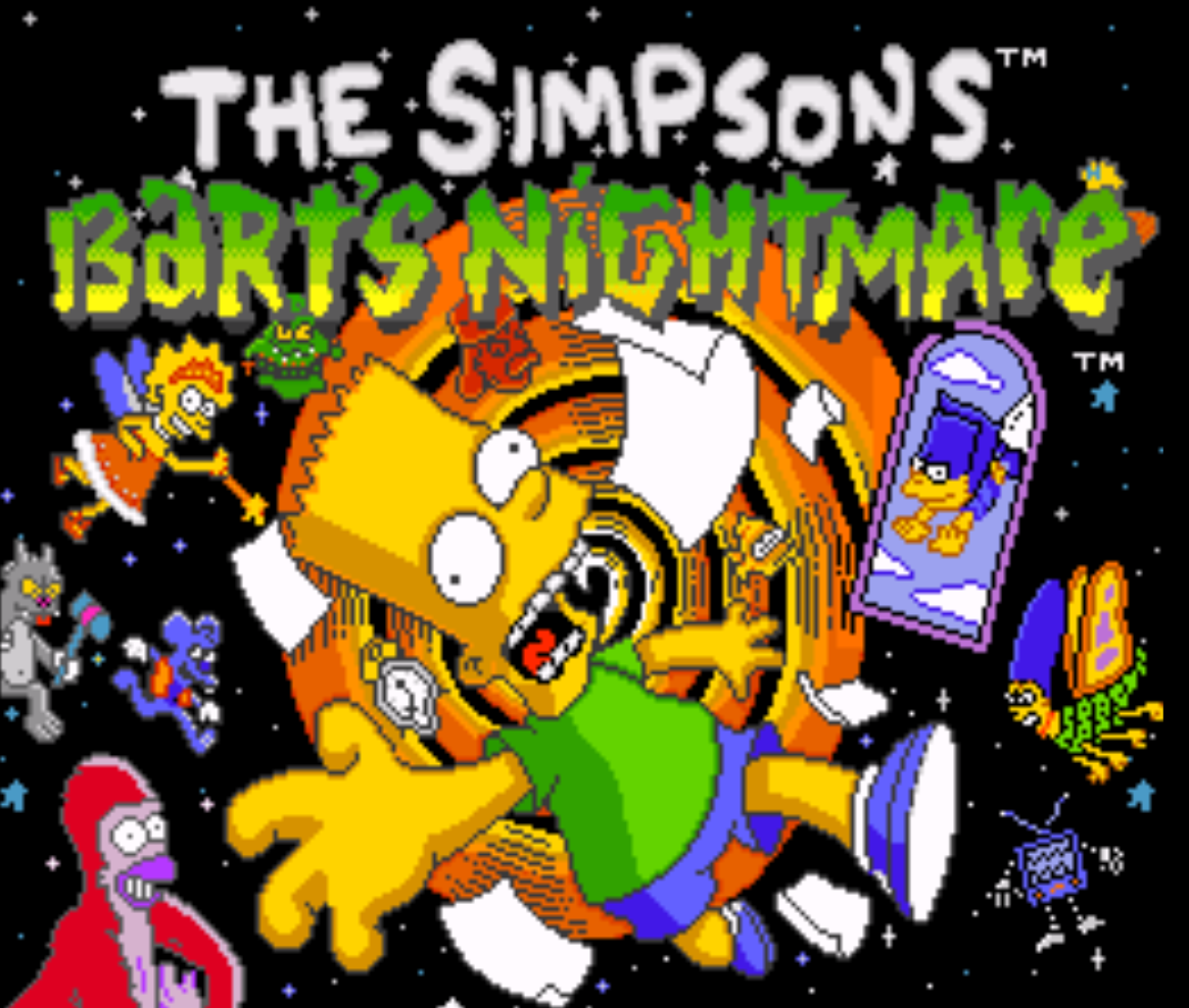 The Simpsons Barts Nightmare Title Screen
